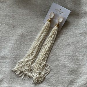 kate spade white tassel fringe earrings (never worn)